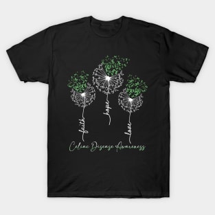 Celiac Disease Awareness Light Green Dandelion T-Shirt